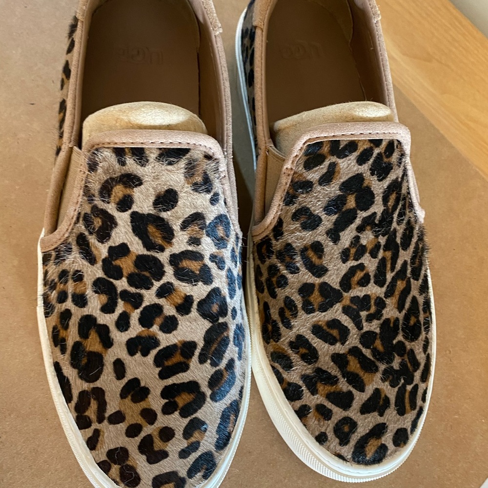 UGG slip on calf hair leopard sneakers